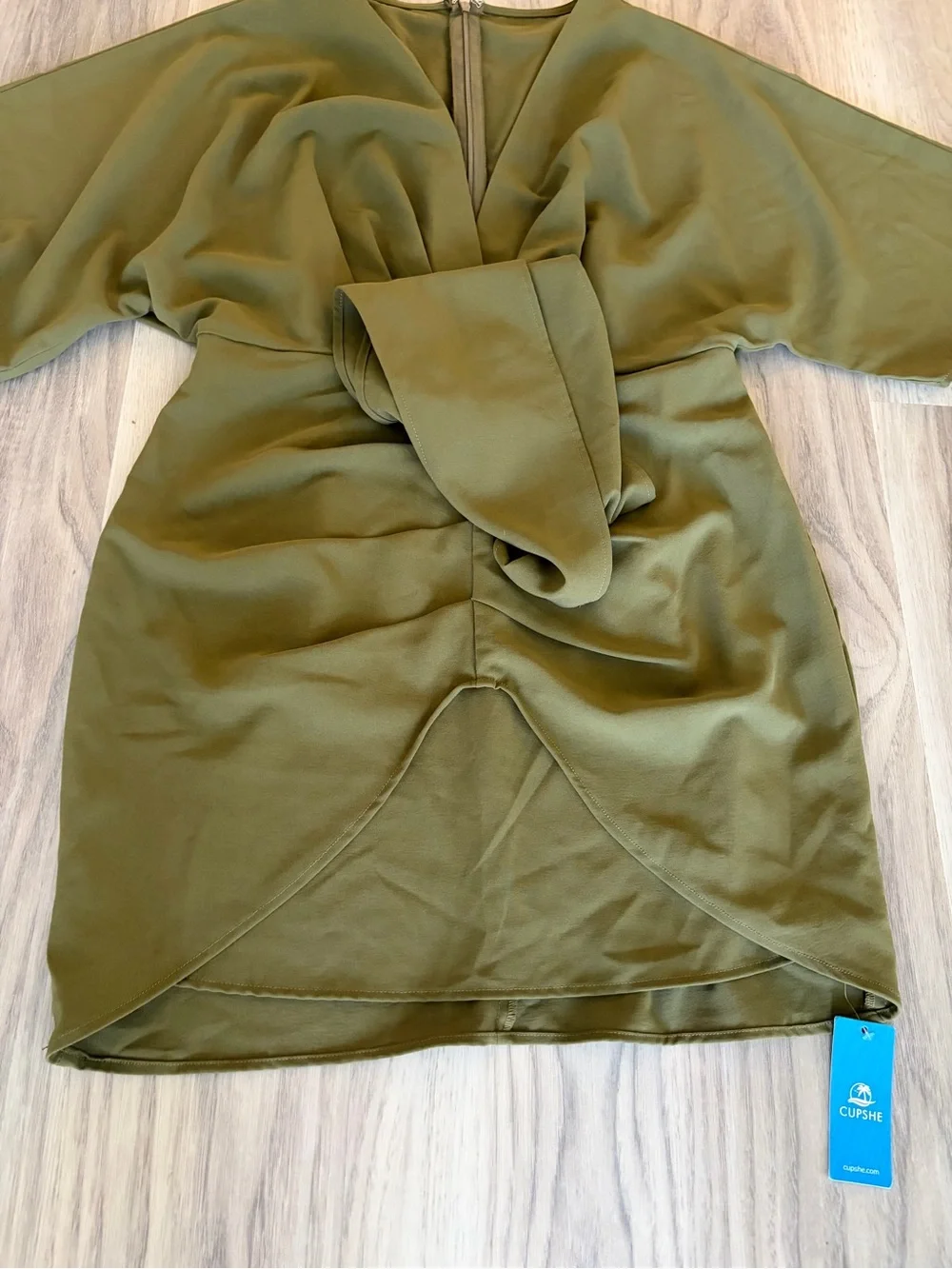 Cupshe Olive Green Wrap-Style Dress